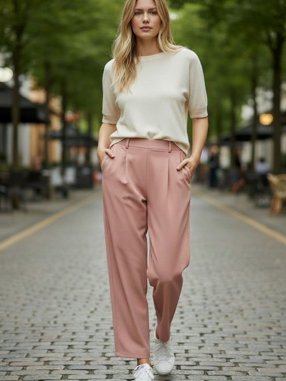 Halara Relaxed High-Rise Wide Leg Pants in Dusty Rose